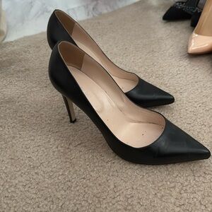 Sergio Rossi leather pointed toe pumps